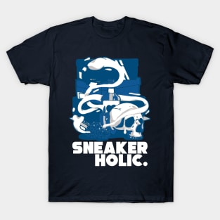 Sneaker Holic Dark Marina Blue Retro Art T-Shirt